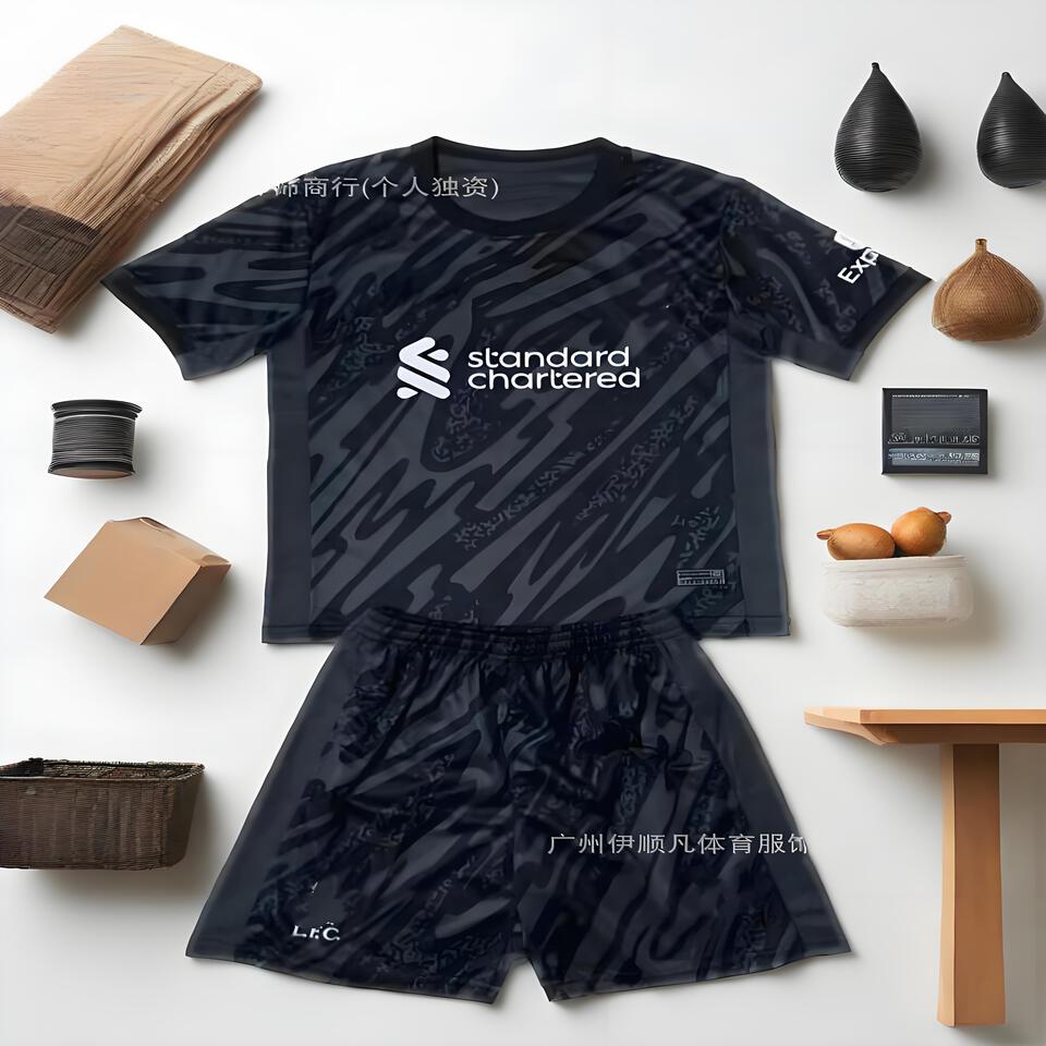 Liverpool Goalkeeper Series Grey Black Breathable Fashion Men's Women's Sportswear Set