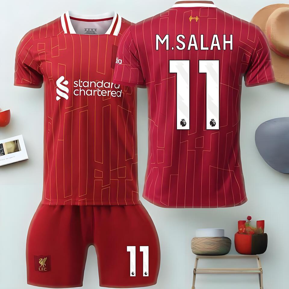 Liverpool Salah Home Jersey - Breathable Red Football Shirt for Men