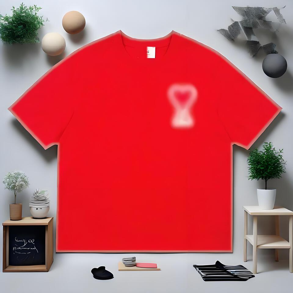 Loose Fit Heart Print Cotton T-Shirt