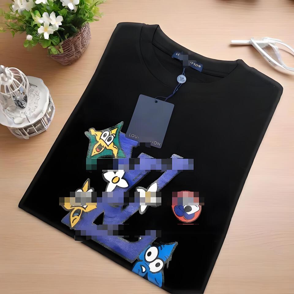 Louis Vuitton Black Cotton Cartoon Print Unisex T-Shirt