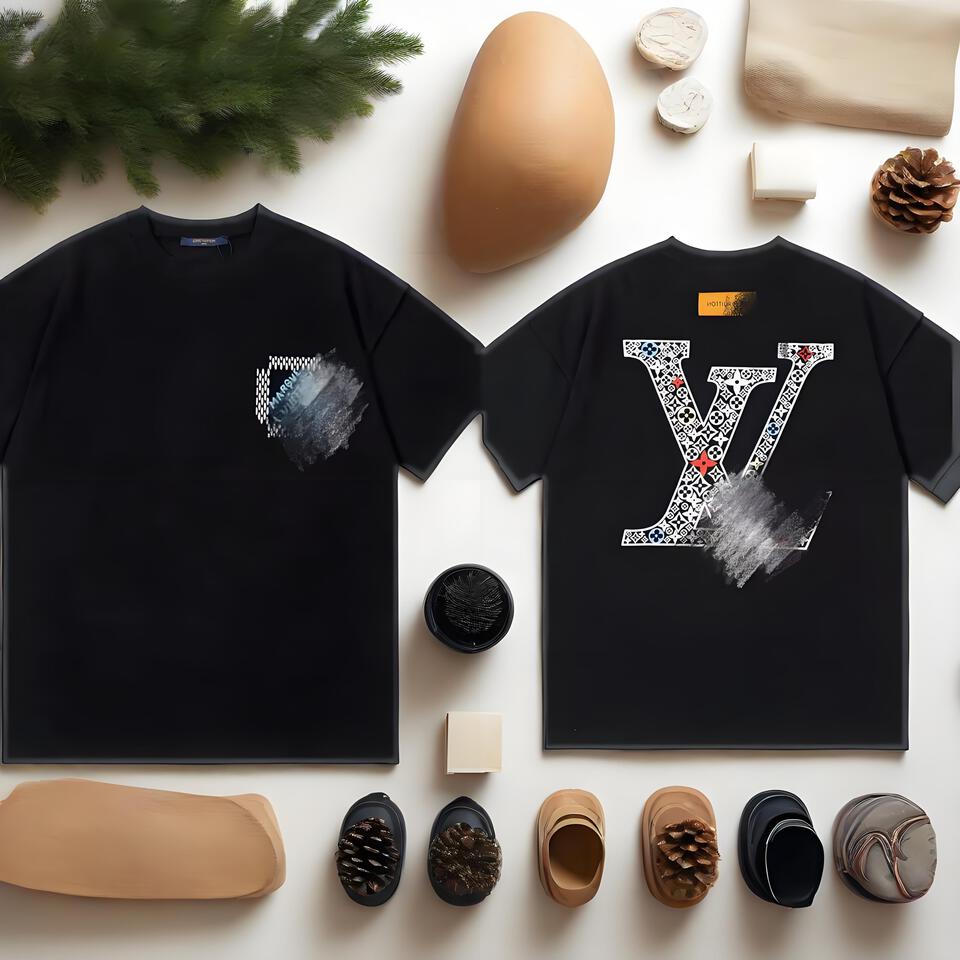 Louis Vuitton Black Cotton Oversized Graffiti Street T-Shirt