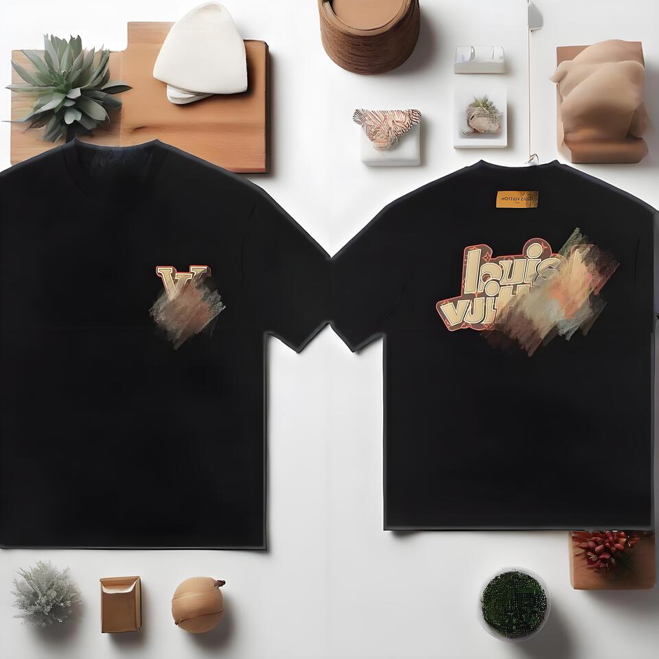 Louis Vuitton Black Cotton Unisex Short Sleeve T-Shirt