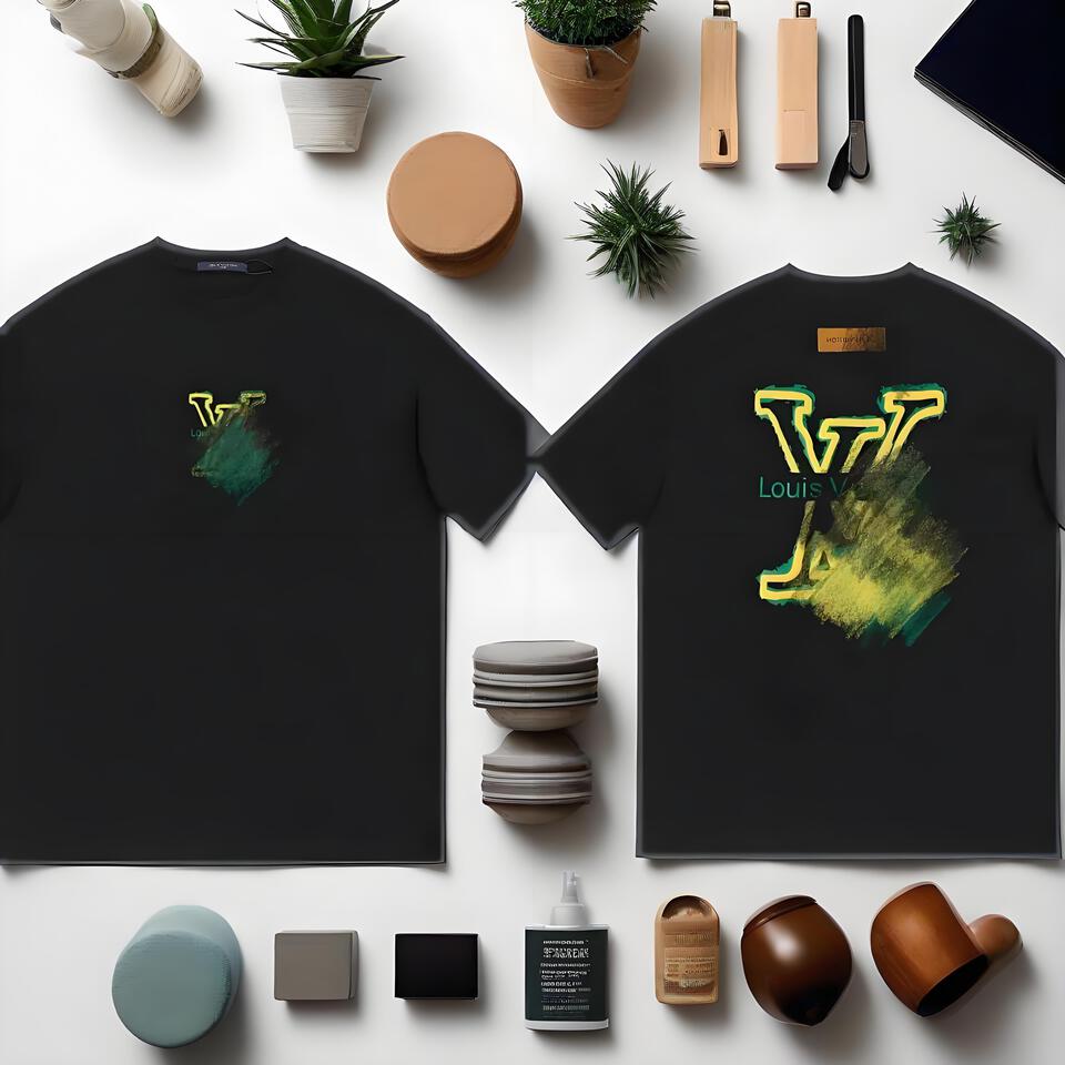 Louis Vuitton Black Graffiti Cotton T-Shirt Unisex Streetwear