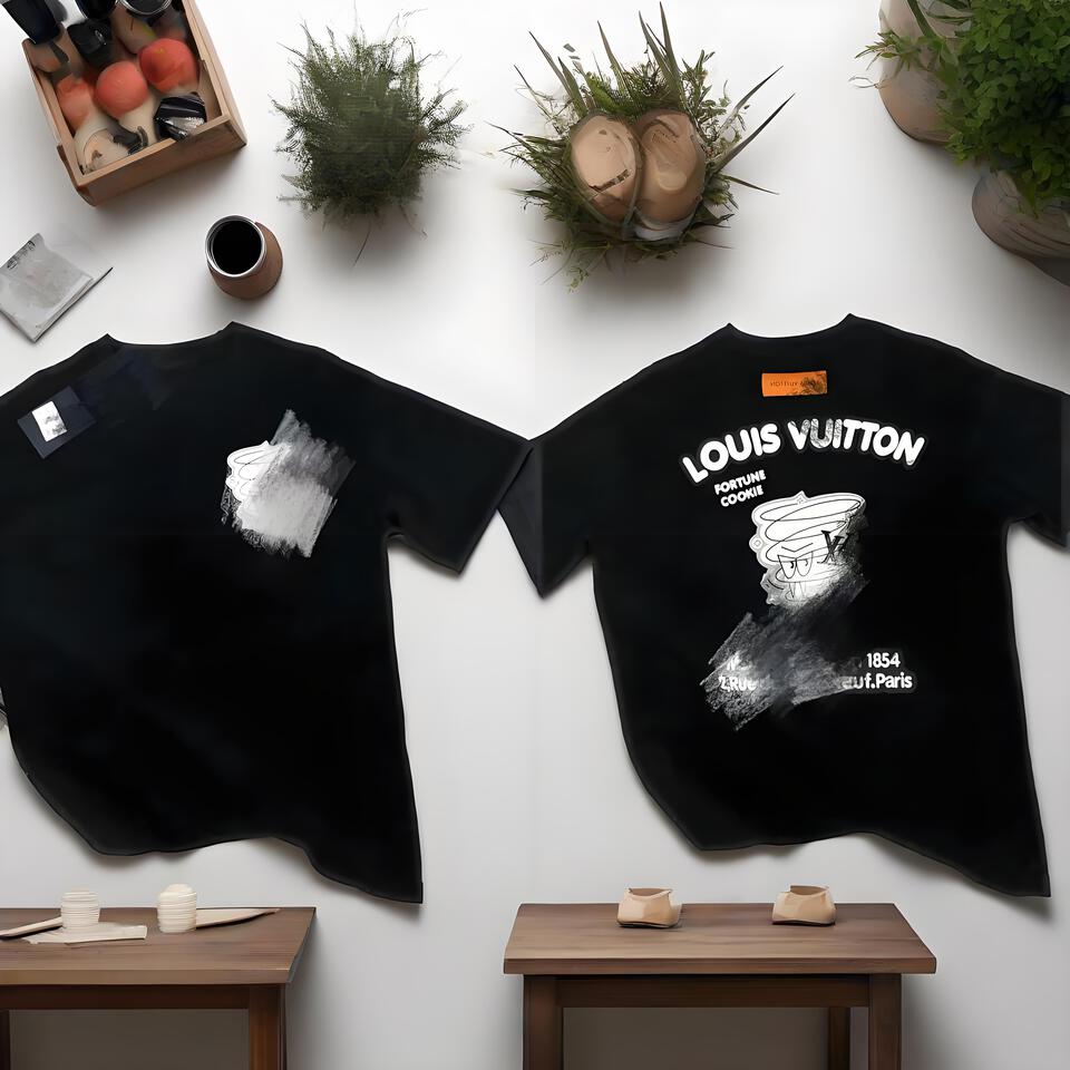 Louis Vuitton Fortune Cookie Black Cotton Unisex T-Shirt