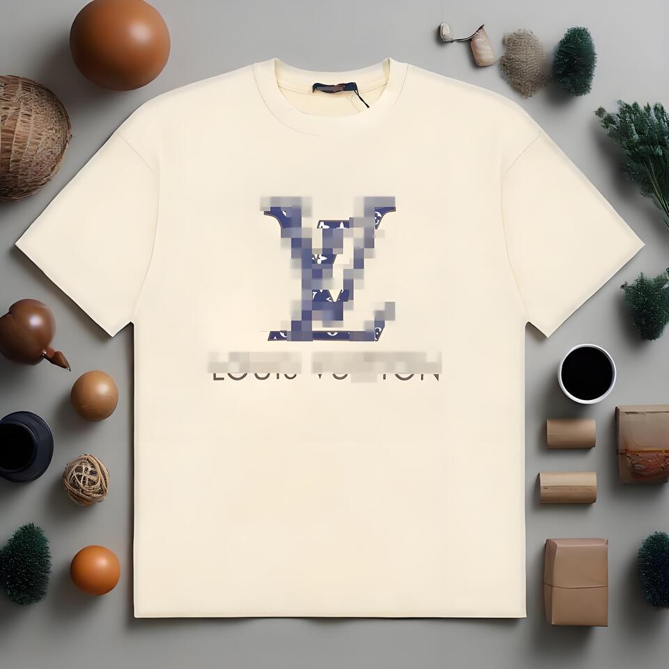 Louis Vuitton Off-White Cotton Unisex Casual T-Shirt
