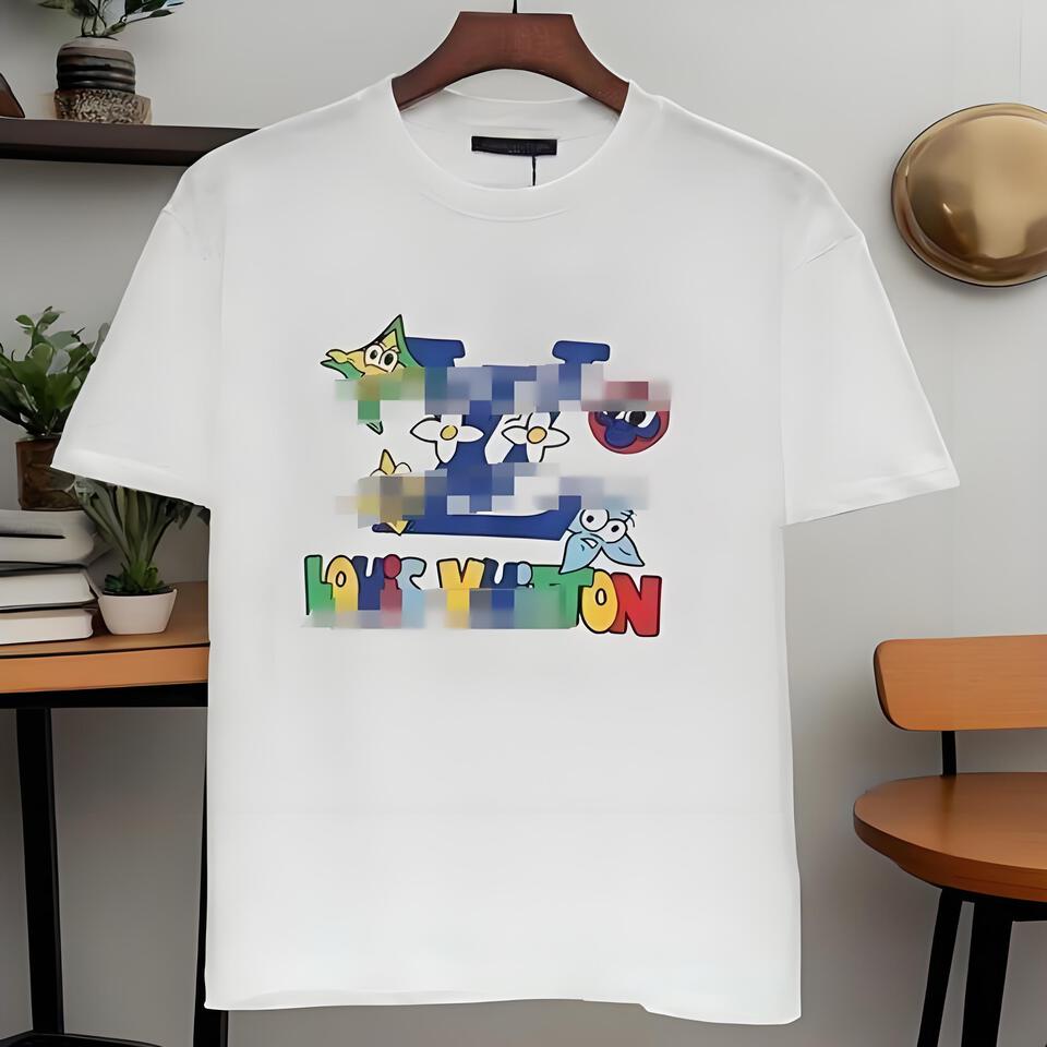 Louis Vuitton White Cotton Cartoon Print Unisex T-Shirt