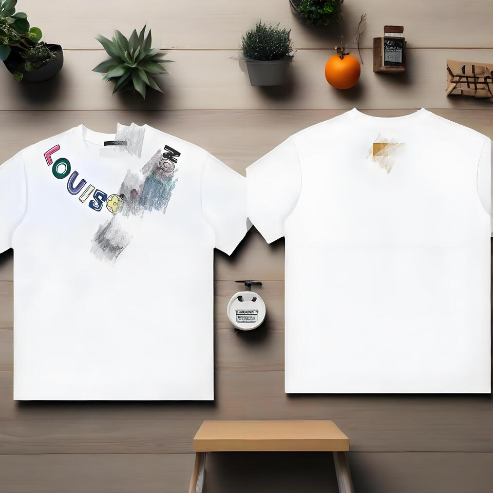 Louis Vuitton White Cotton Graffiti Print Unisex T-Shirt