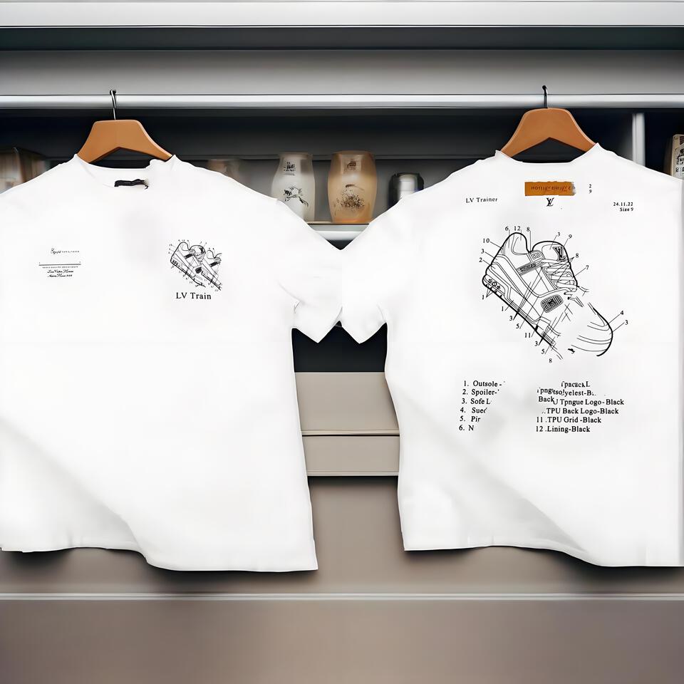 Louis Vuitton White Cotton Loose Fit Print Unisex T-Shirt