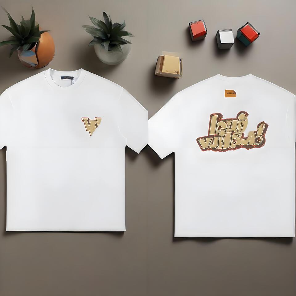 Louis Vuitton White Cotton Unisex Short Sleeve T-Shirt