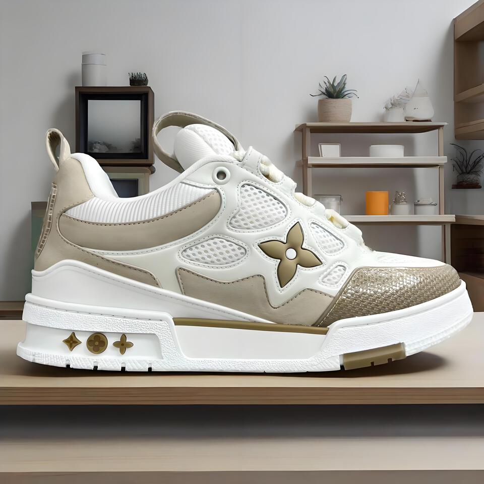 Louis Vuitton White Monogram Mesh Sneakers Breathable Casual Sports Shoes