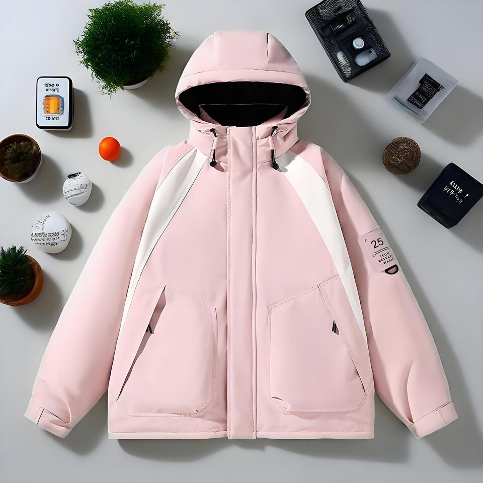 Lucas Maxwell Pink Windproof Hooded Jacket Unisex Streetwear