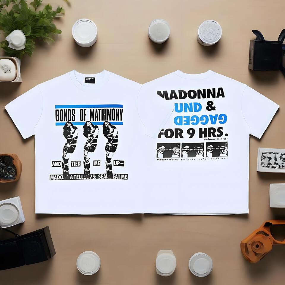 Madonna Cotton T-Shirt Unisex Graphic Tee With Slogan Print
