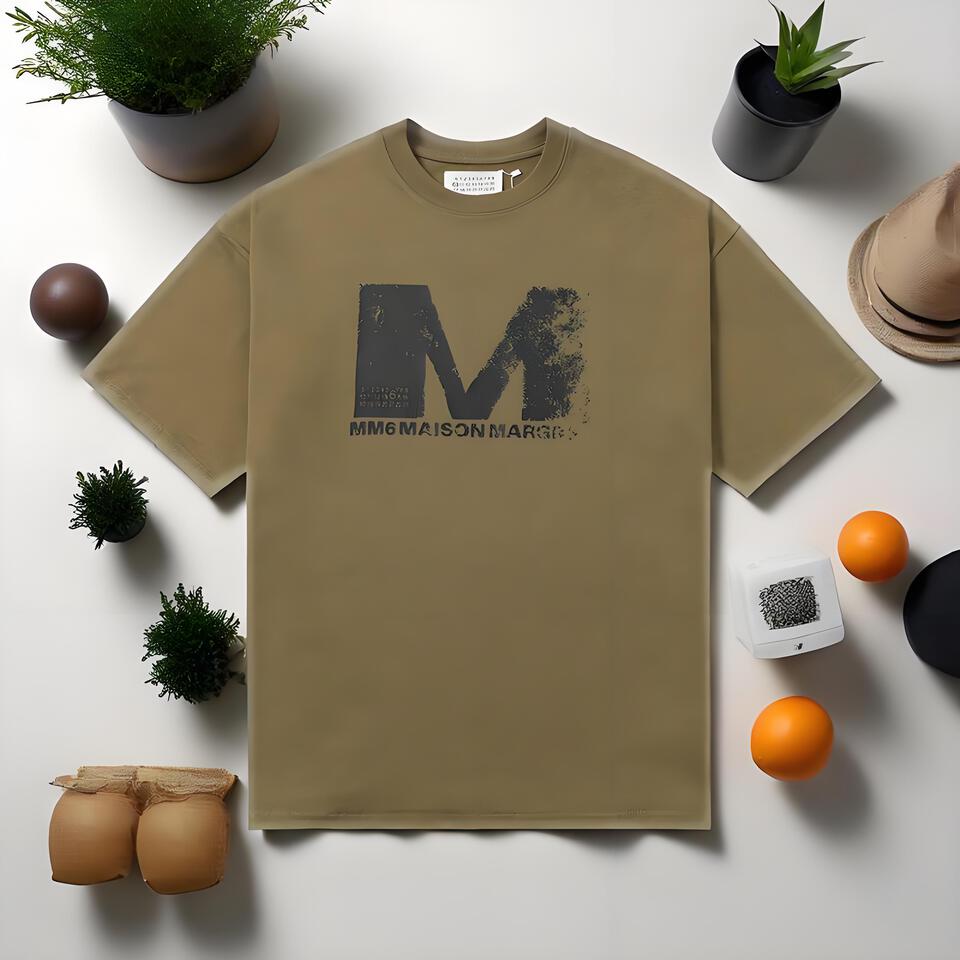 Maison Margiela Army Green Unisex Oversized Street T-Shirt