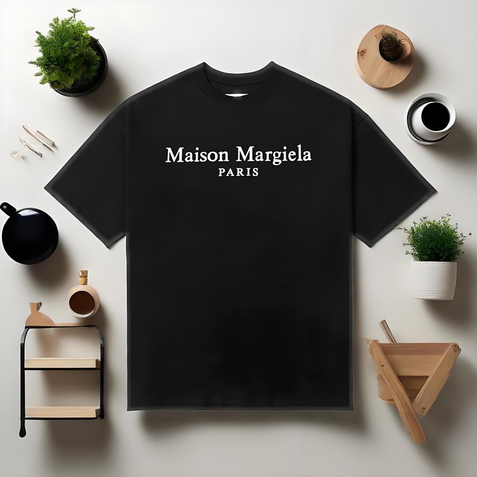 Maison Margiela Black Cotton T-Shirt Unisex Oversized Fit