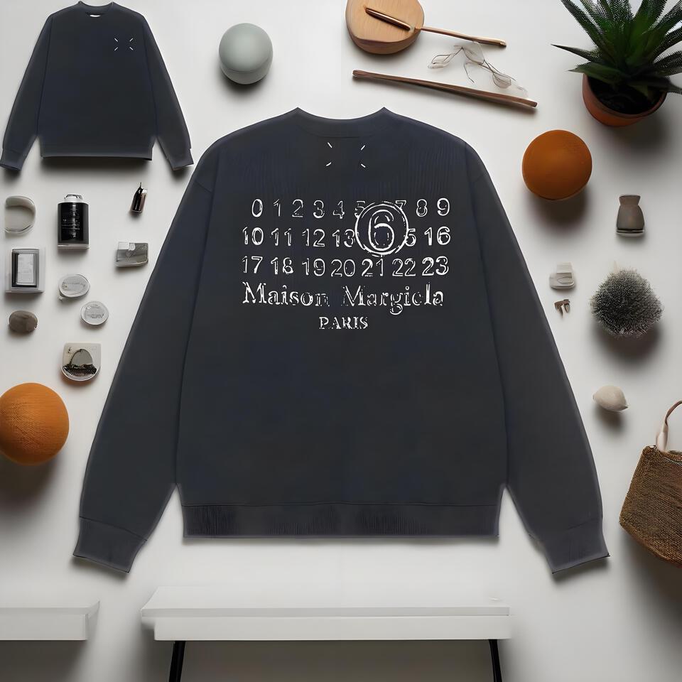 Maison Margiela Black Cotton Unisex Oversized Hoodie