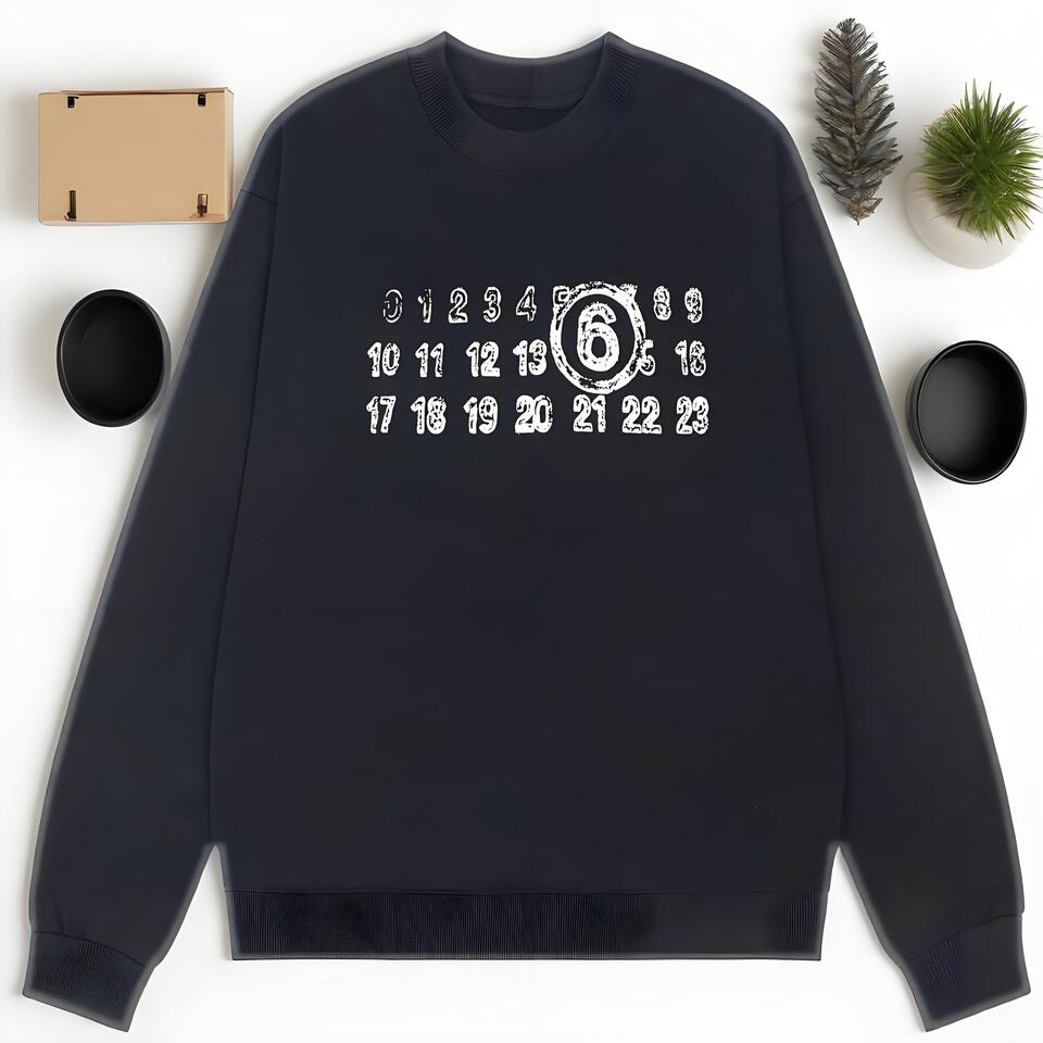 Maison Margiela Black Cotton Vintage Street Number Hoodie