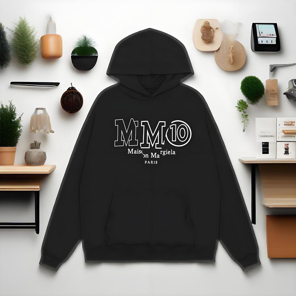 Maison Margiela MM10 Black Hoodie Unisex Casual Cotton