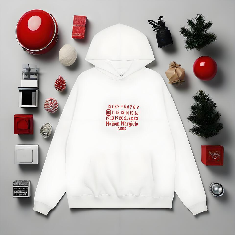 Maison Margiela White Cotton Hoodie Unisex Streetwear Oversized