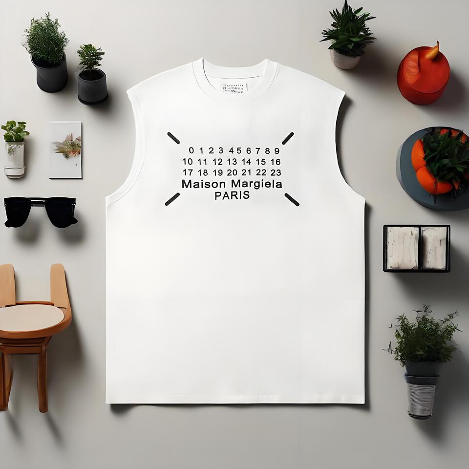 Maison Margiela White Cotton Sleeveless T-Shirt Unisex