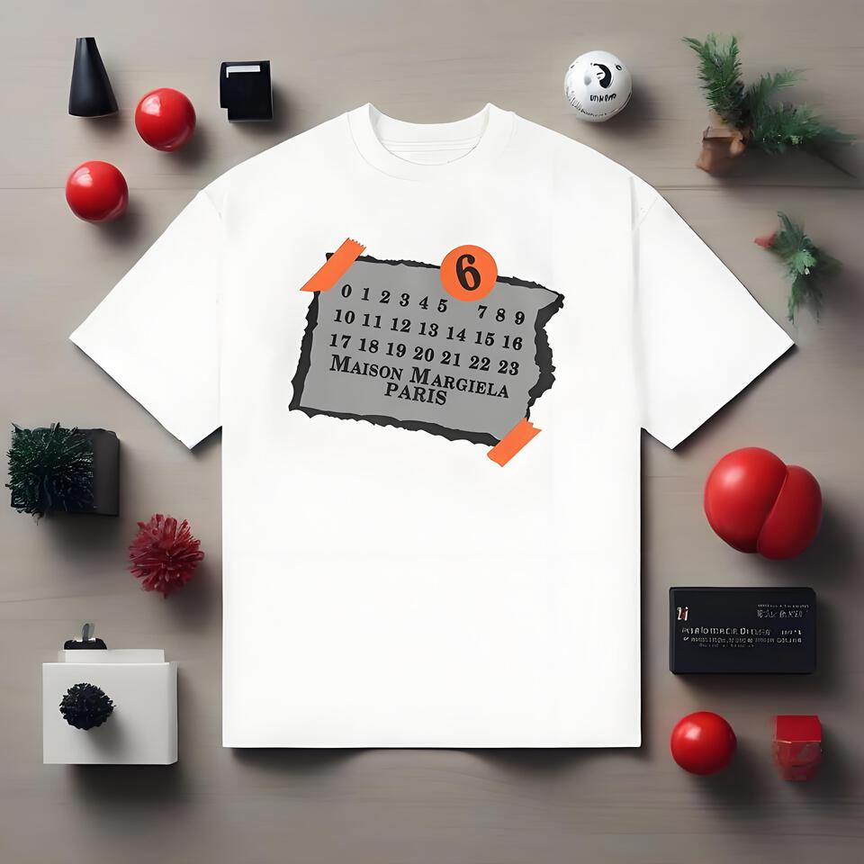 Maison Margiela White Number Print Oversized Cotton T-Shirt
