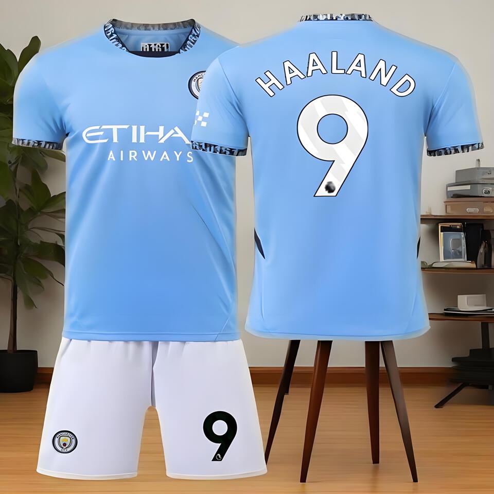 Man City 2024 Home Jersey Blue Haaland 9 - Official Football Shirt