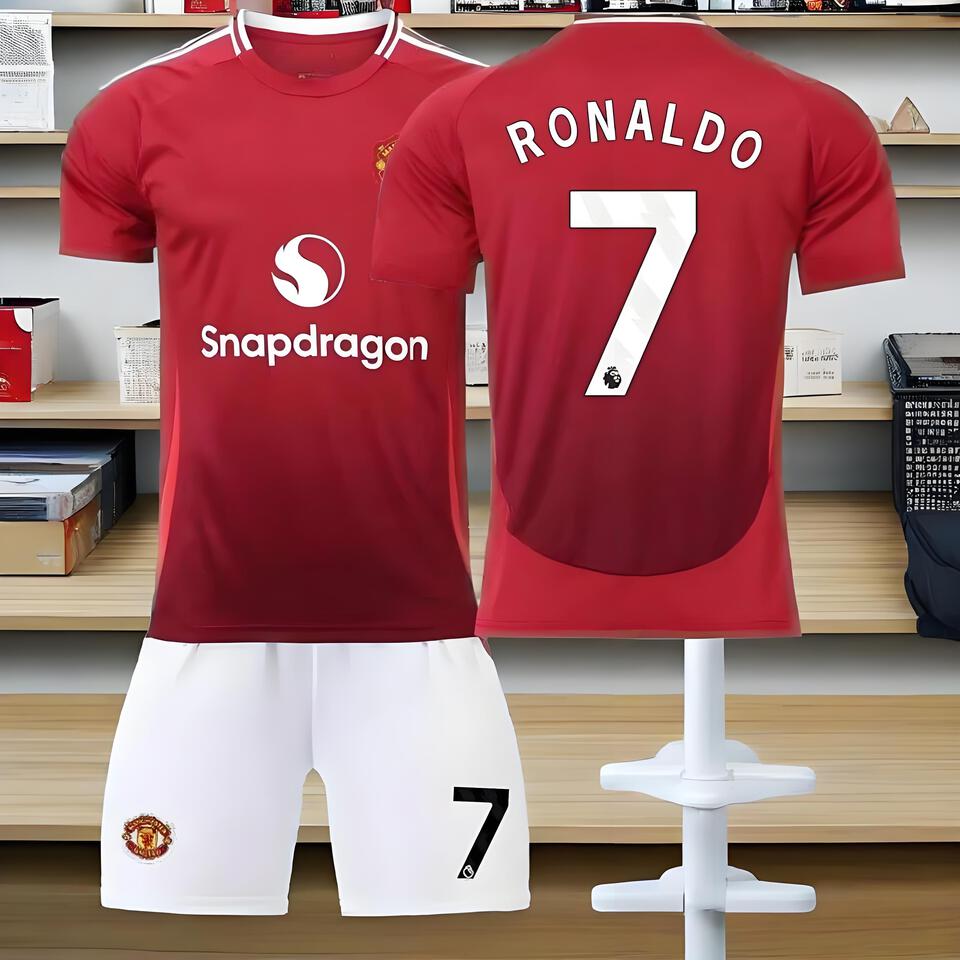 Man Utd CR7 Red Jersey, Authentic Ronaldo Manchester United Football Shirt
