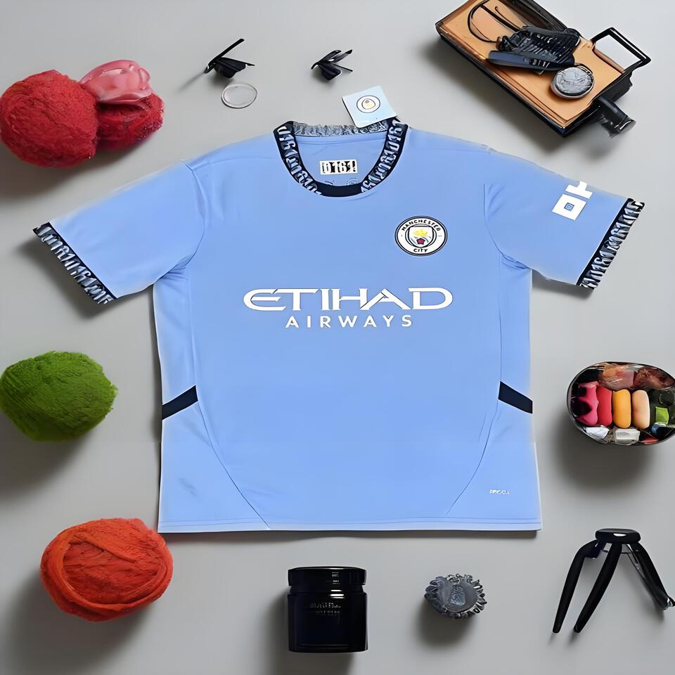 Manchester City Home Light Blue Breathable Comfortable Football Jersey