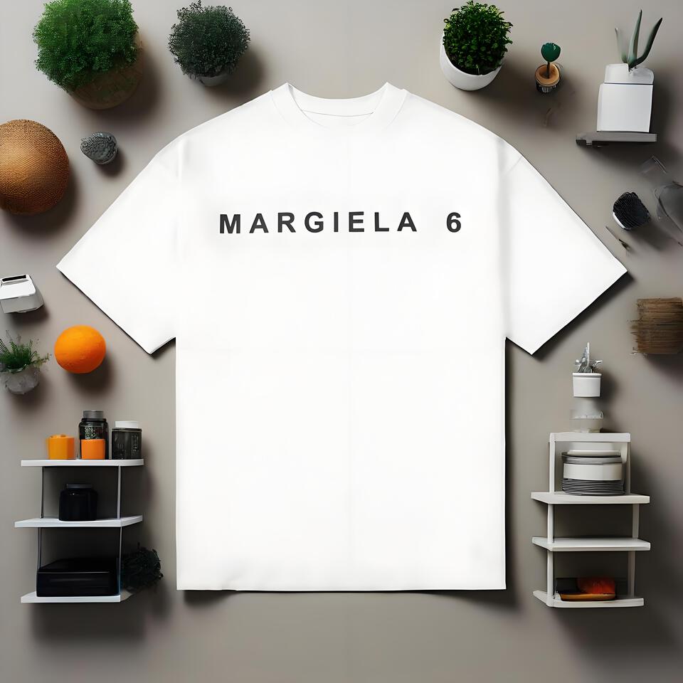 Marghiela 6 White Combed Cotton Loose Fit T-Shirt