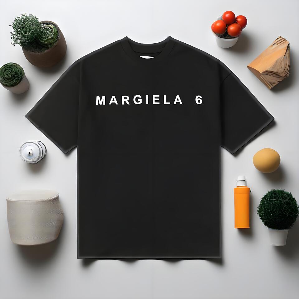 Margiela 6 Black Cotton Oversized Unisex T-Shirt