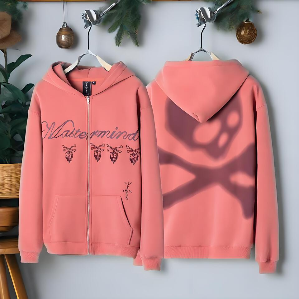 Mastermind Hooded Pink Cotton Sweatshirt