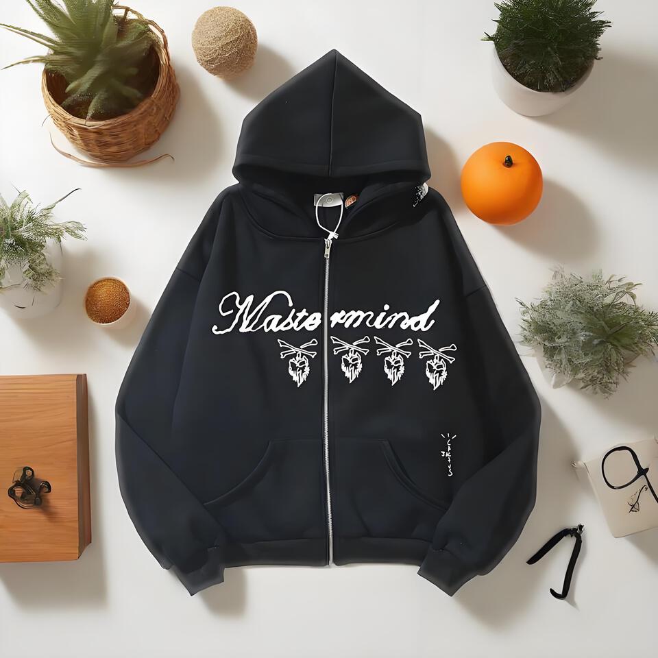 Mastermind Japan Black Fleece Hooded Sweatshirt