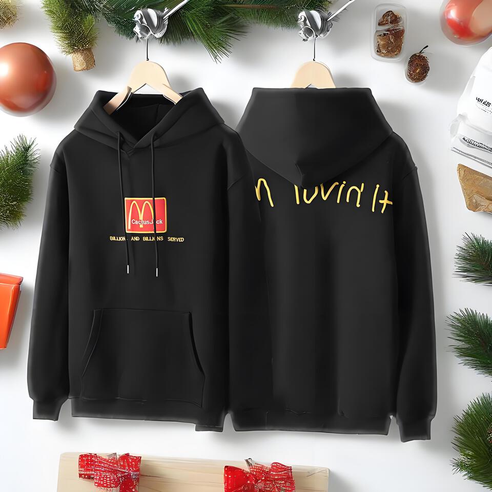 McDonald's Black Cotton Hoodie Unisex Streetwear