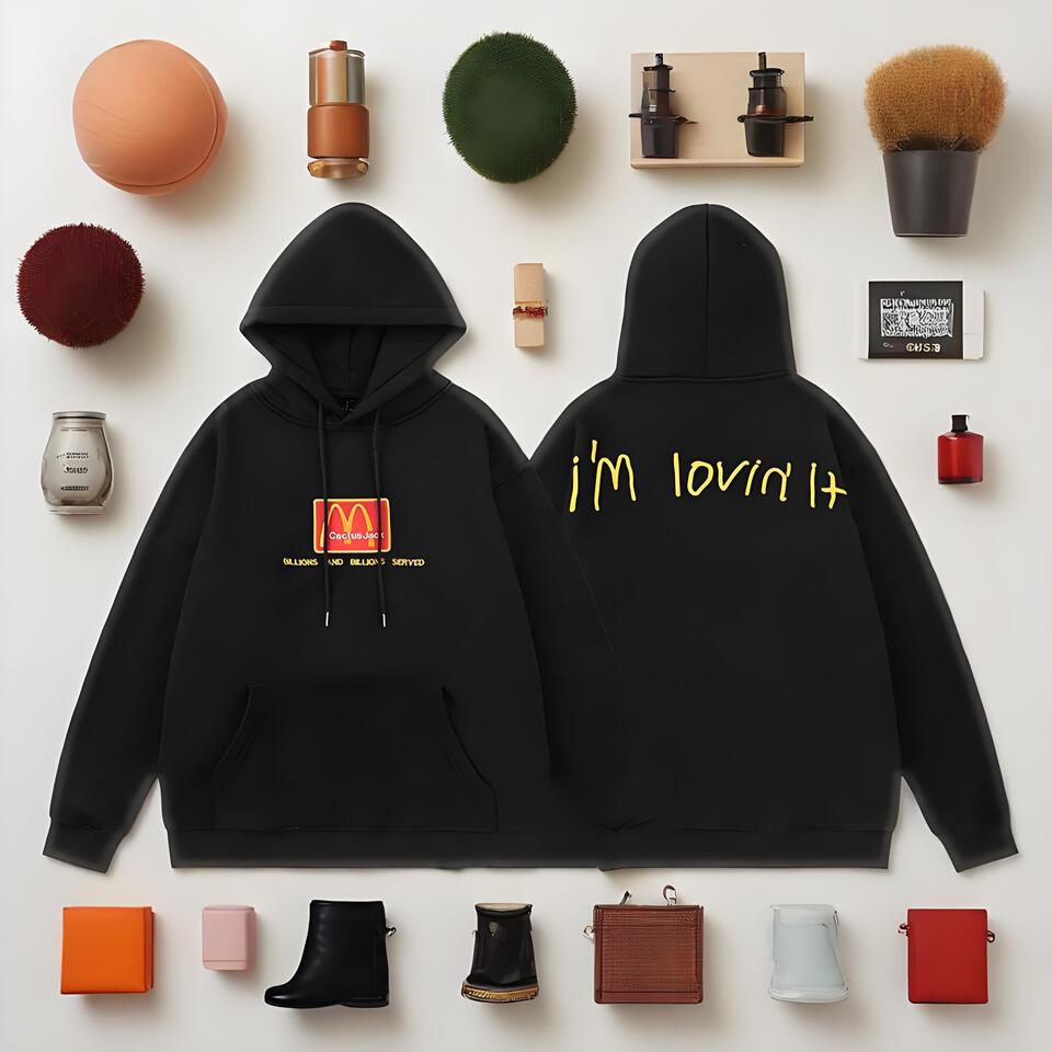 McDonald'S Black Hooded Sweatshirt Unisex Cotton Streetwear