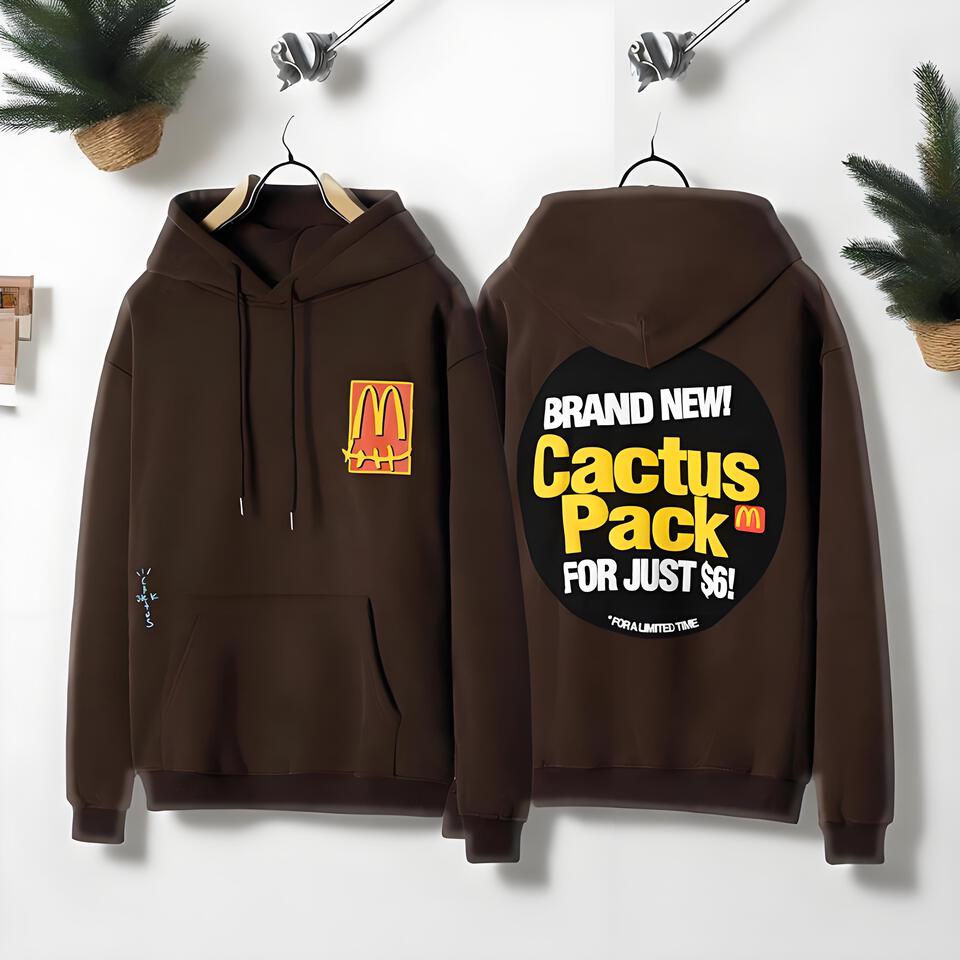 McDonald's Brown Cotton Hoodie Streetwear Oversized Fit