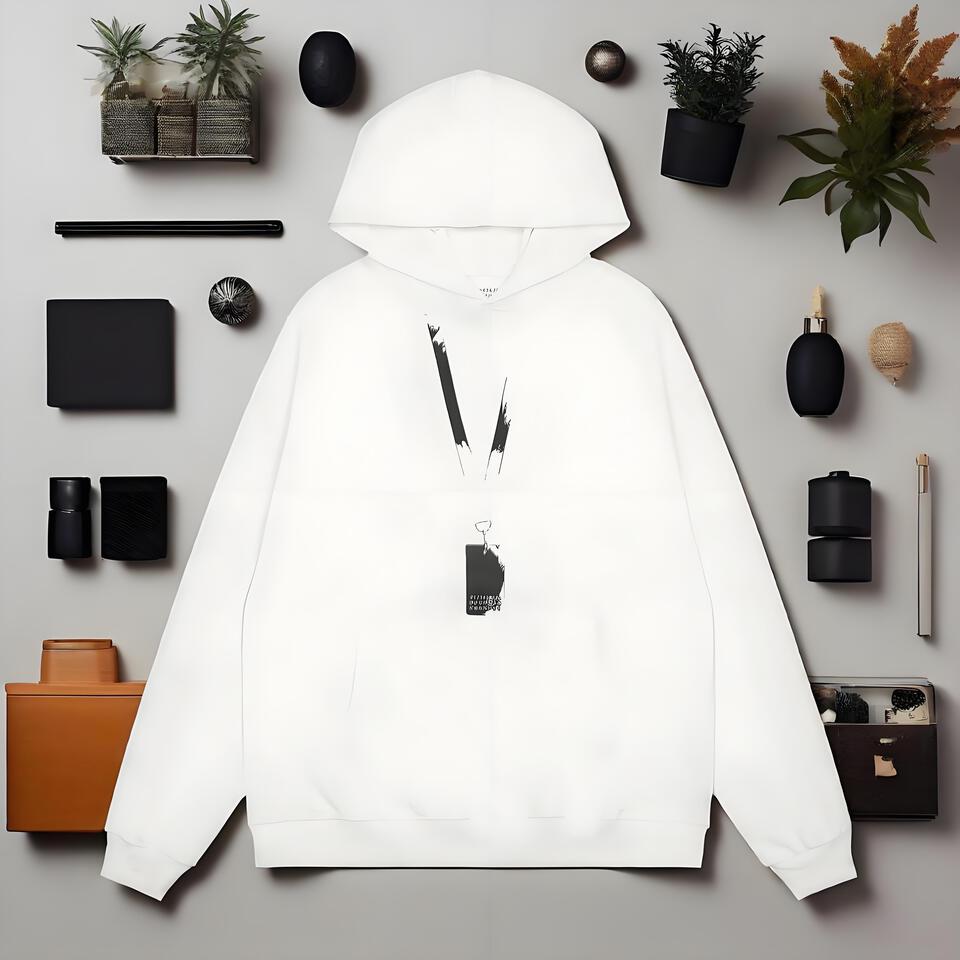 Medicom Toy White Cotton Hoodie Unisex Streetwear Loose Fit