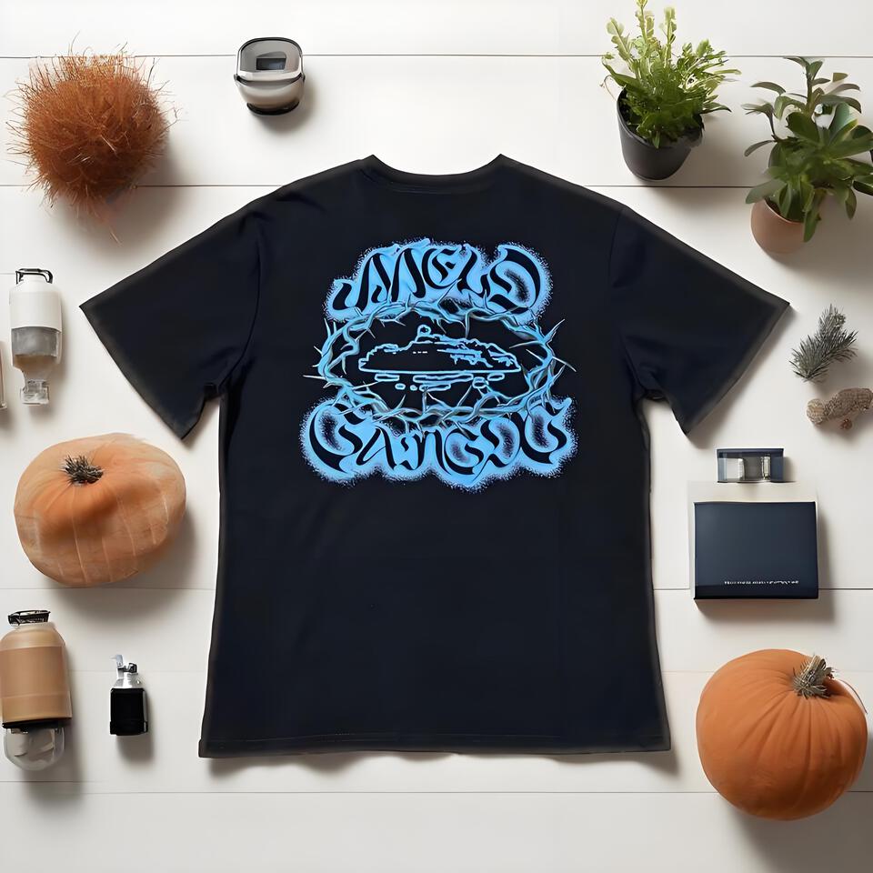 MELD SAVAGE Graffiti Print Unisex Cotton Street T-Shirt Black