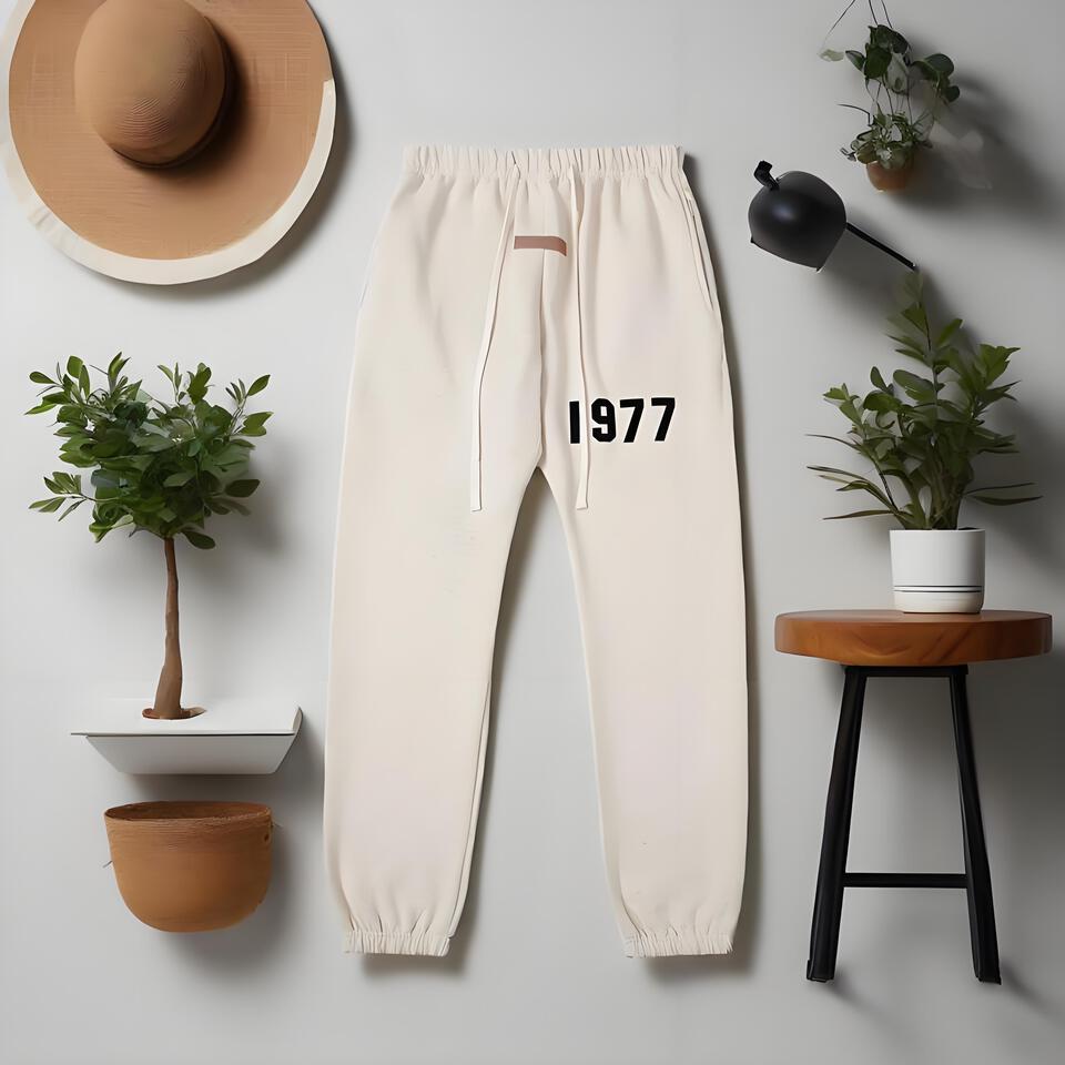 Men's 1977 Tapered Pants Beige Cotton Streetwear Casual Trousers