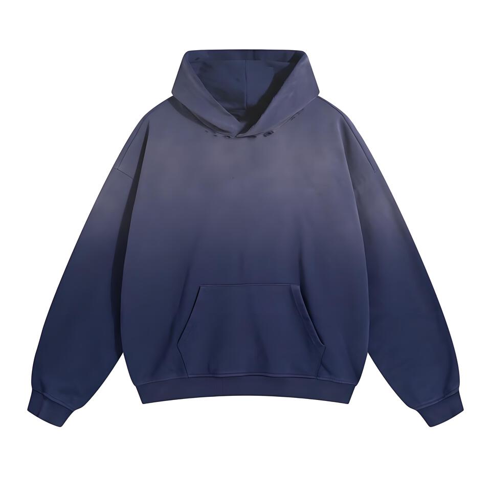 Men's Casual Soft Blue Cotton Hoodie Pullover