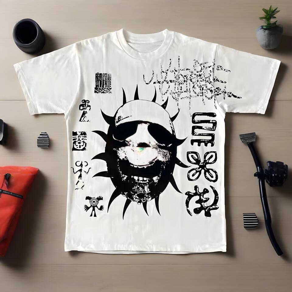 Men's Street Style White Cotton Crew Neck T-Shirt