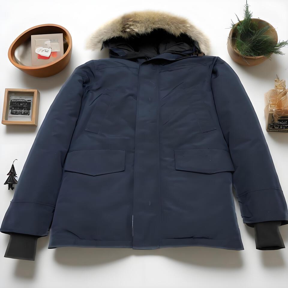 Men's Winter Parka with Hood & Faux Fur Trim