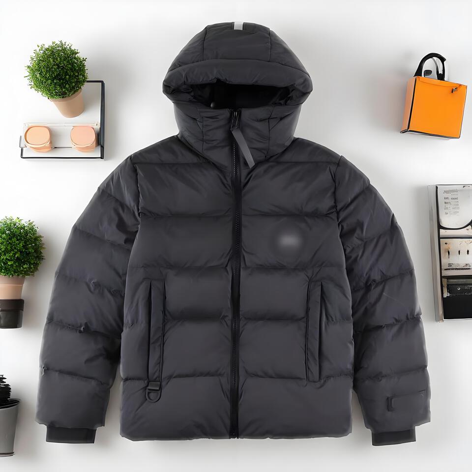 Men's Winter Waterproof Black Hooded Down Jacket