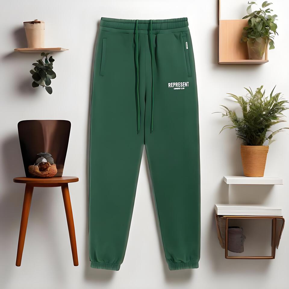 Men's Women's Olive Green Cotton Joggers Streetwear Casual Pants