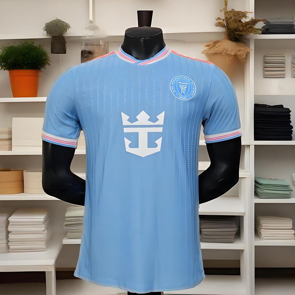 Miami International Breathable Quick-Dry Blue Trendy Soccer Jersey