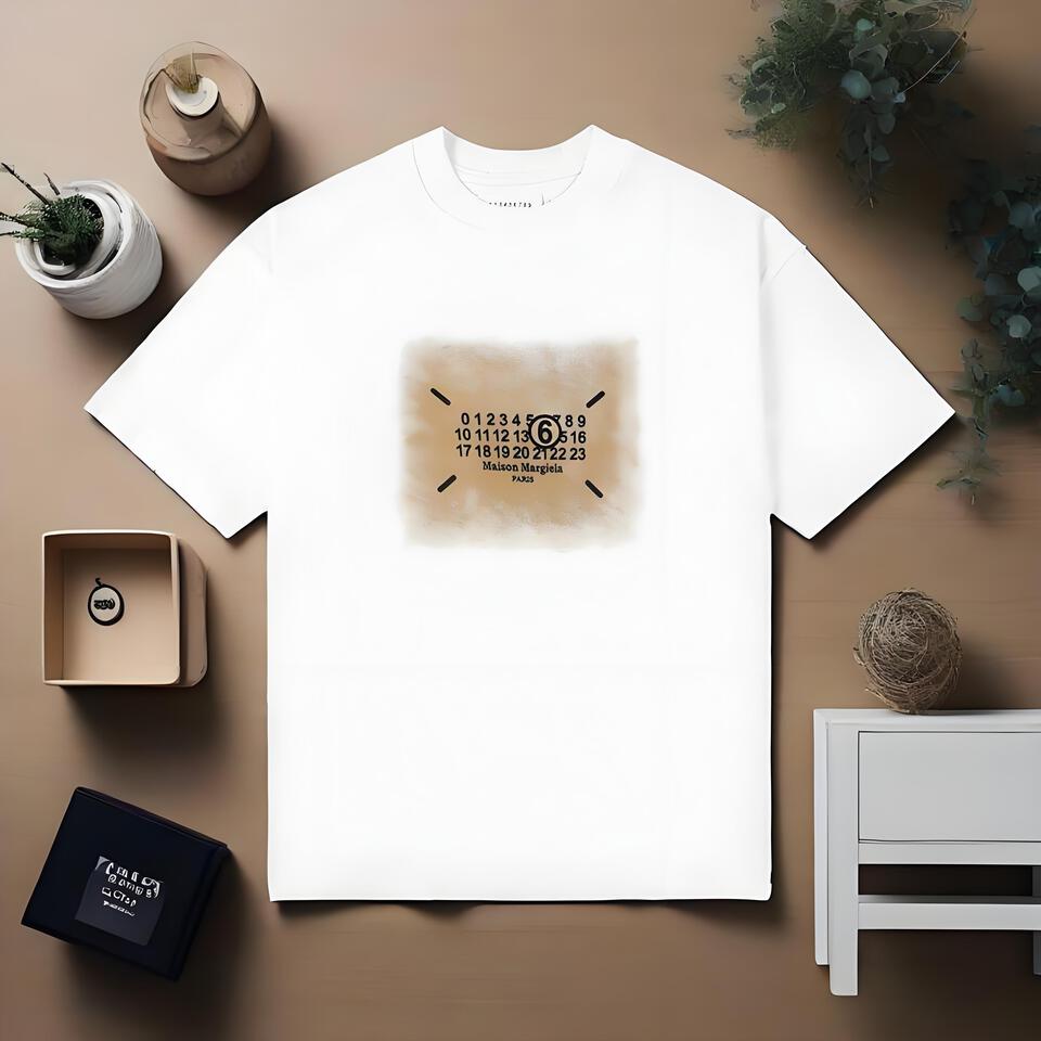 Milano Han Gui 2023 Loose White T-Shirt Street Print Unisex