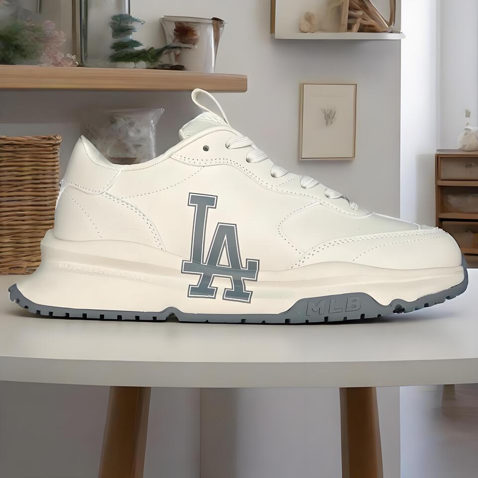 MLB Big Ball Chunky Leather Sneakers White Platform Dad Shoes