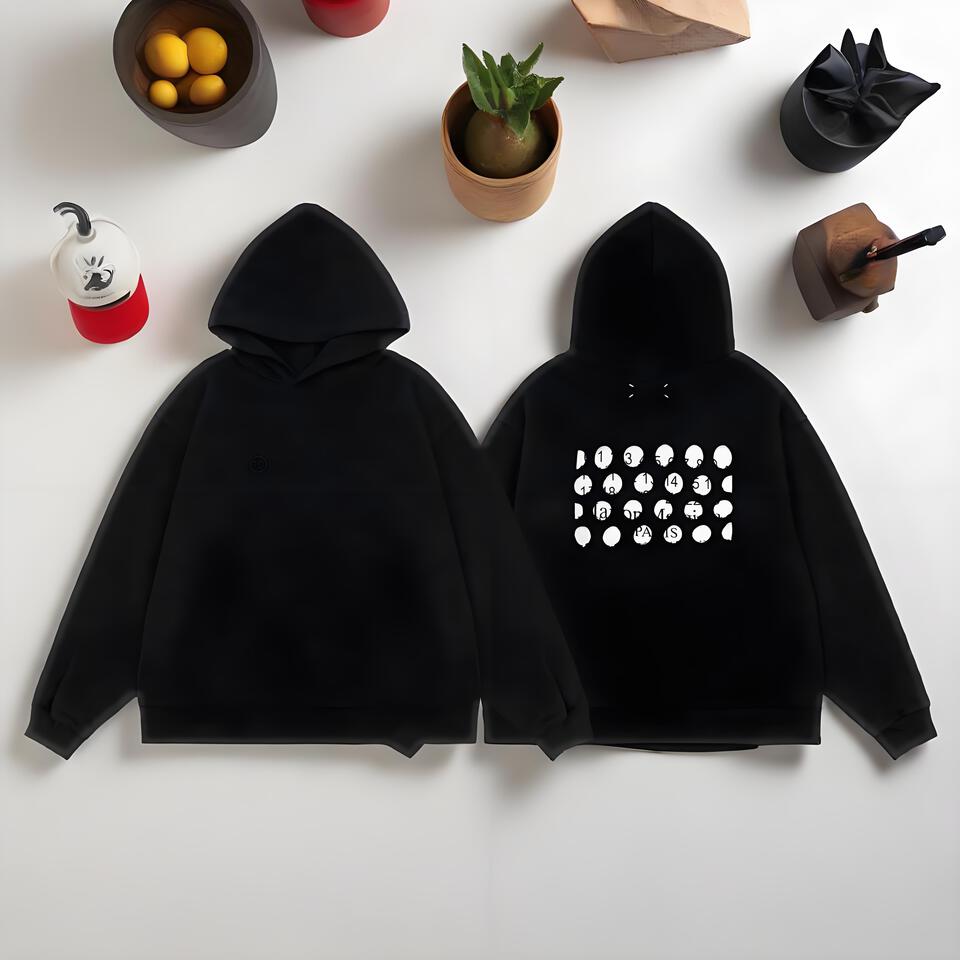 MM6 Maison Margiela Archive Black Cotton Blend Hoodie Unisex