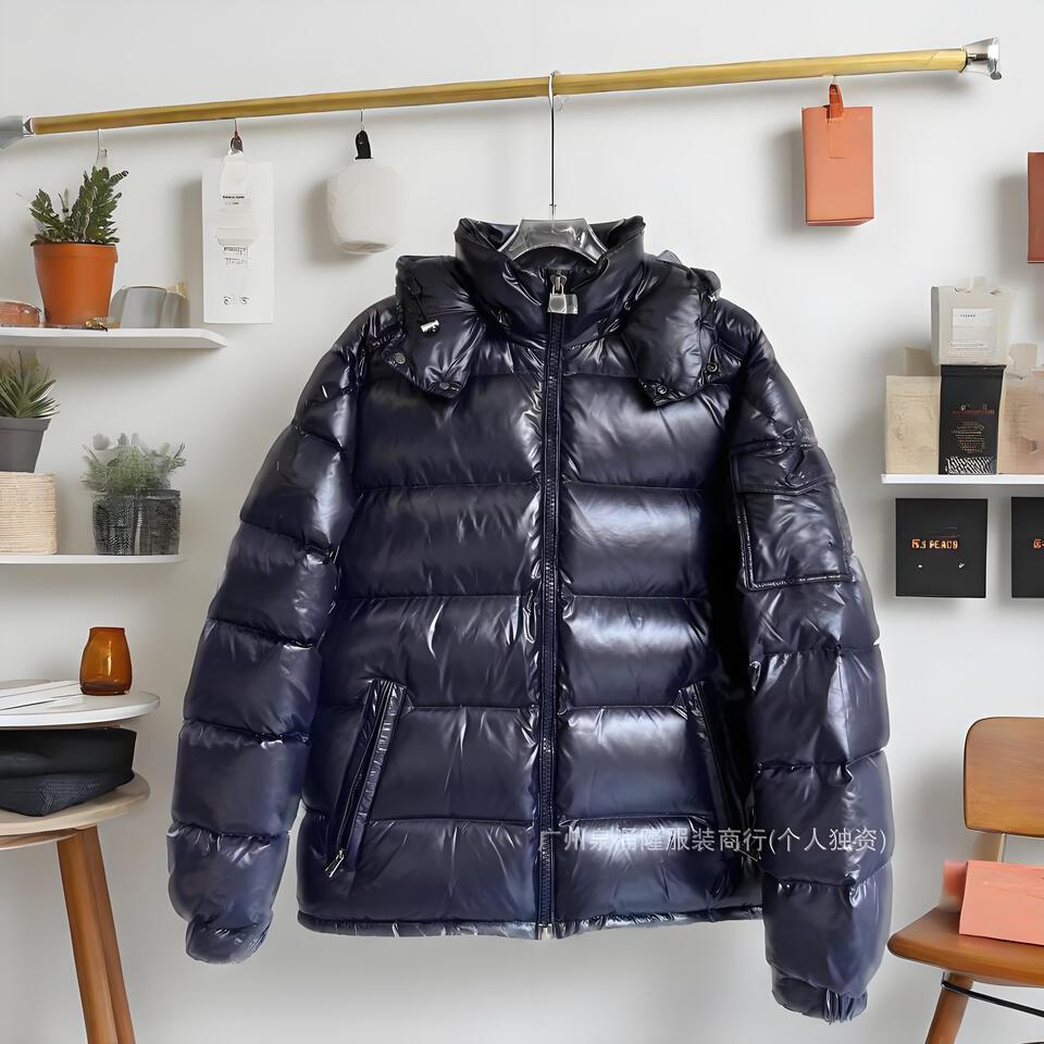 Moncler Black Glossy Down Jacket Warm Windproof Unisex