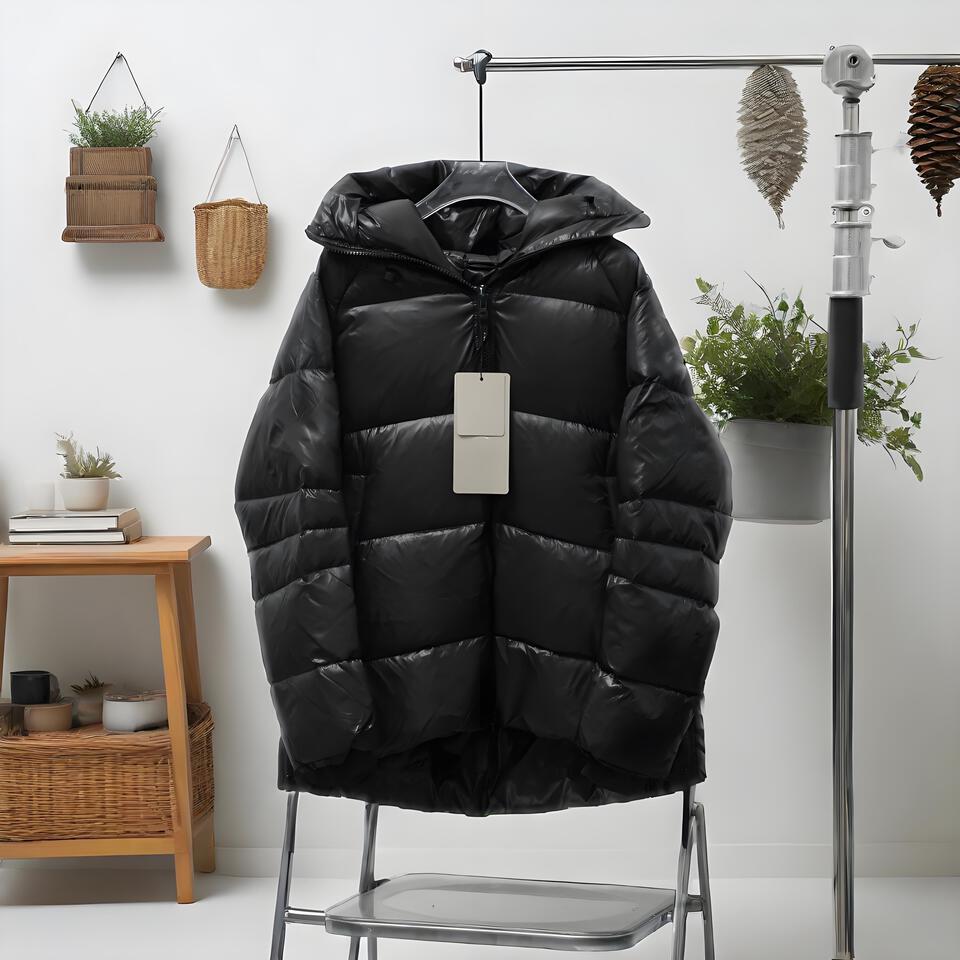 Moncler Black Glossy Down Jacket Windproof Waterproof Unisex Hooded