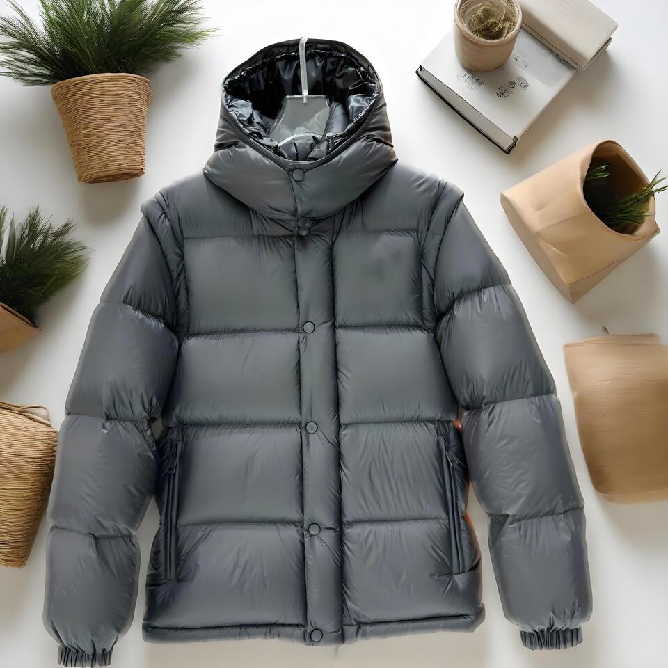 Moncler Black Hooded Down Jacket Unisex Warm Windproof