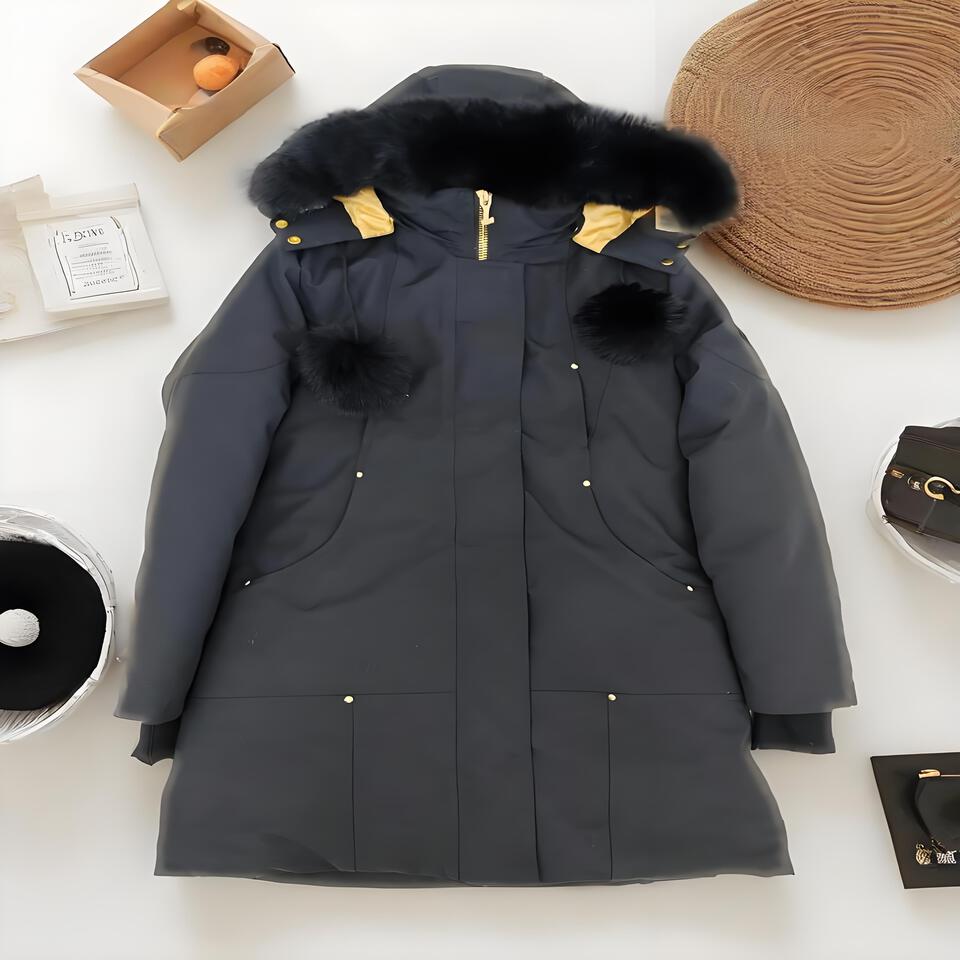 Moncler Black Hooded Down Jacket, Windproof Unisex Winter Coat